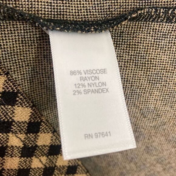 J. JILL Dress | Ponte Gingham | Camel Tan Black Checkered | Size Small - Picture 9 of 9